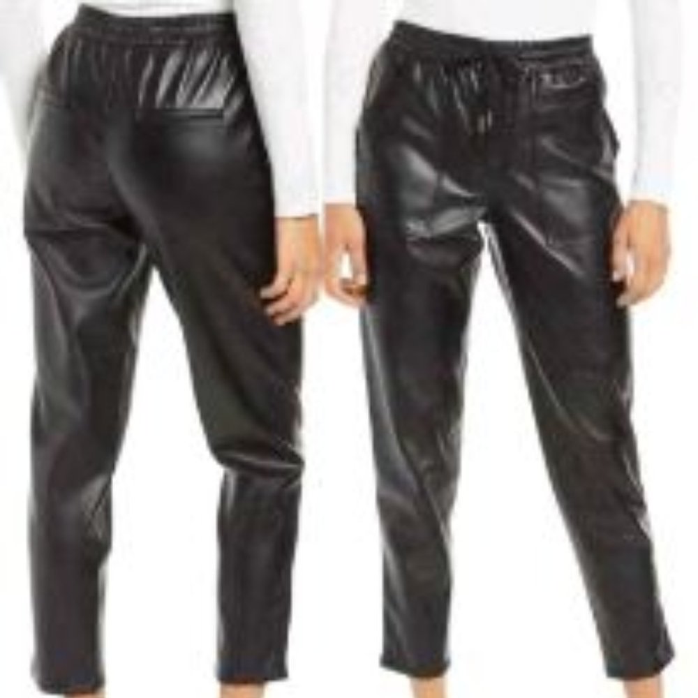 BLANKNYC No Guidance Ankle Faux Leather Pants Vegan Jogger